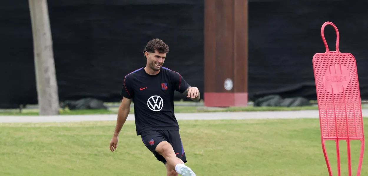 Christian Pulisic, dos EUA, durante treino 
17 de junho de 2026 