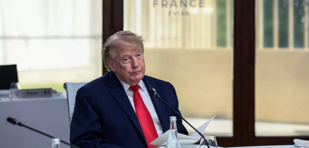 O presidente dos Estados Unidos, Donald Trump, no G7, em 16 de junho de 2026