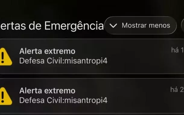 Defesa Civil confirma invasão após alerta com palavra “misantropia” atingir celulares no país