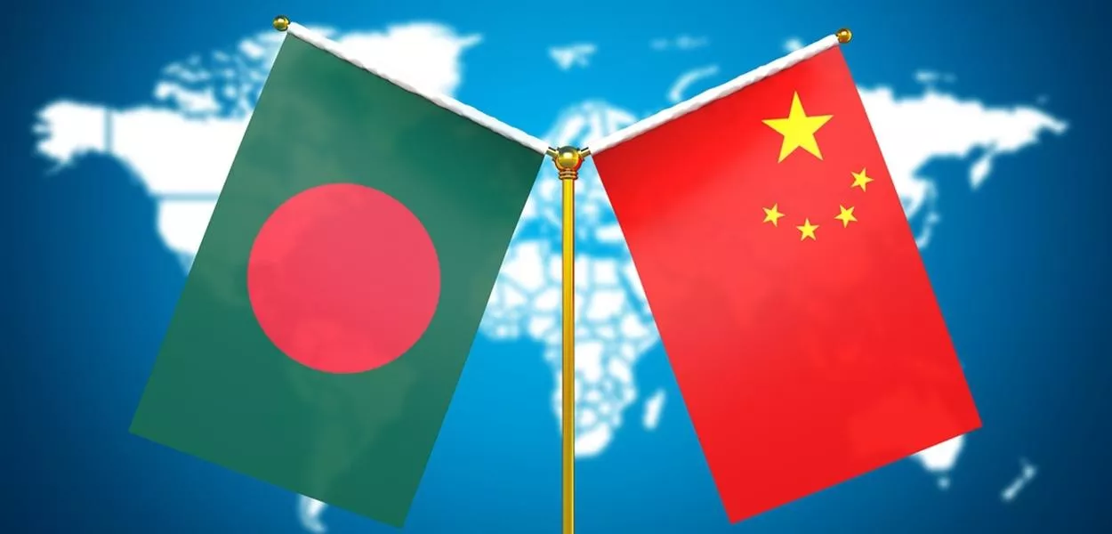 Bandeiras de Bangladesh e China