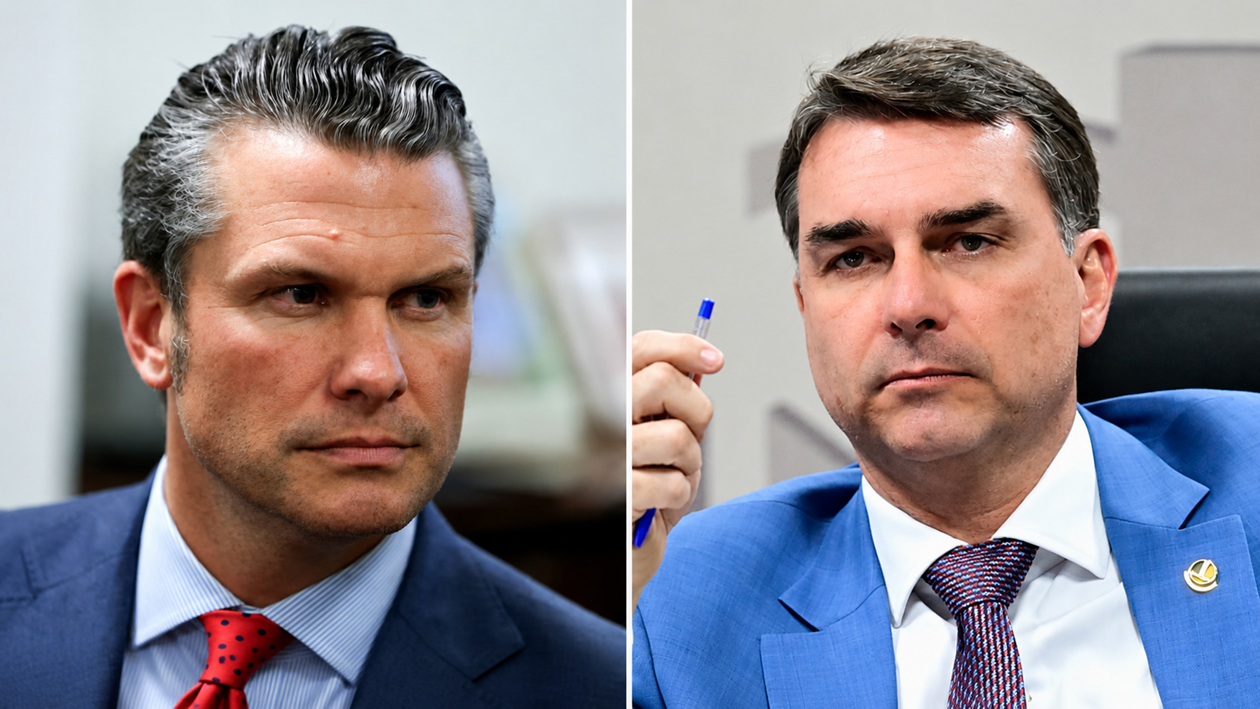 Pete Hegseth e Flávio Bolsonaro
