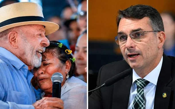 Lula e Flávio Bolsonaro