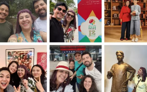 Iara Vidal e amigos na China 