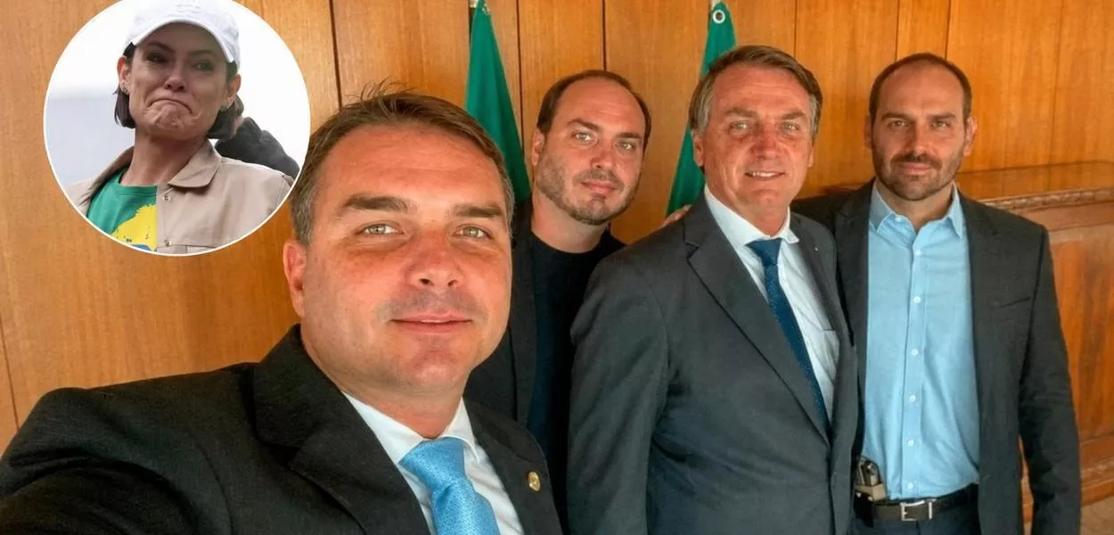 Flávio, Eduardo e Carlos Bolsonaro querem reação de Jair após vídeo de Michelle