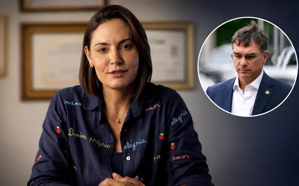 Michelle Bolsonaro e senador Flávio Bolsonaro