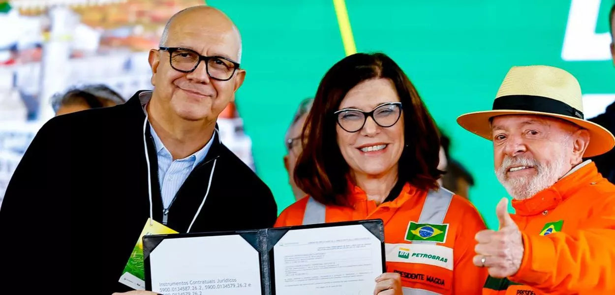 25.06.2026 - Presidente da República, Luiz Inácio Lula da Silva, durante anúncio da Retomada das Obras da Fábrica de Fertilizantes Nitrogenados da Petrobras, na BR-158, Km 301,  em Três Lagoas - MS.Foto: Ricardo Stuckert / PR