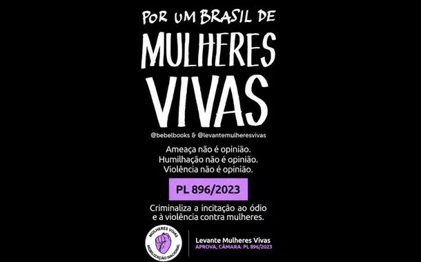 Levante Mulheres Vivas convoca mobilização pela aprovação do PL que criminaliza a misoginia