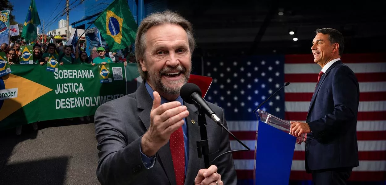 Pedro Uczai, ato contra interferência estrangeira no Brasil e Flávio Bolsonaro em discurso nos EUA