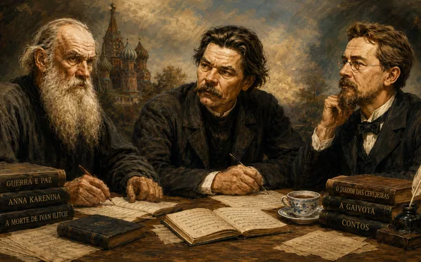 Representação de Liev Tolstói, Máximo Górki e Anton Tchékhov