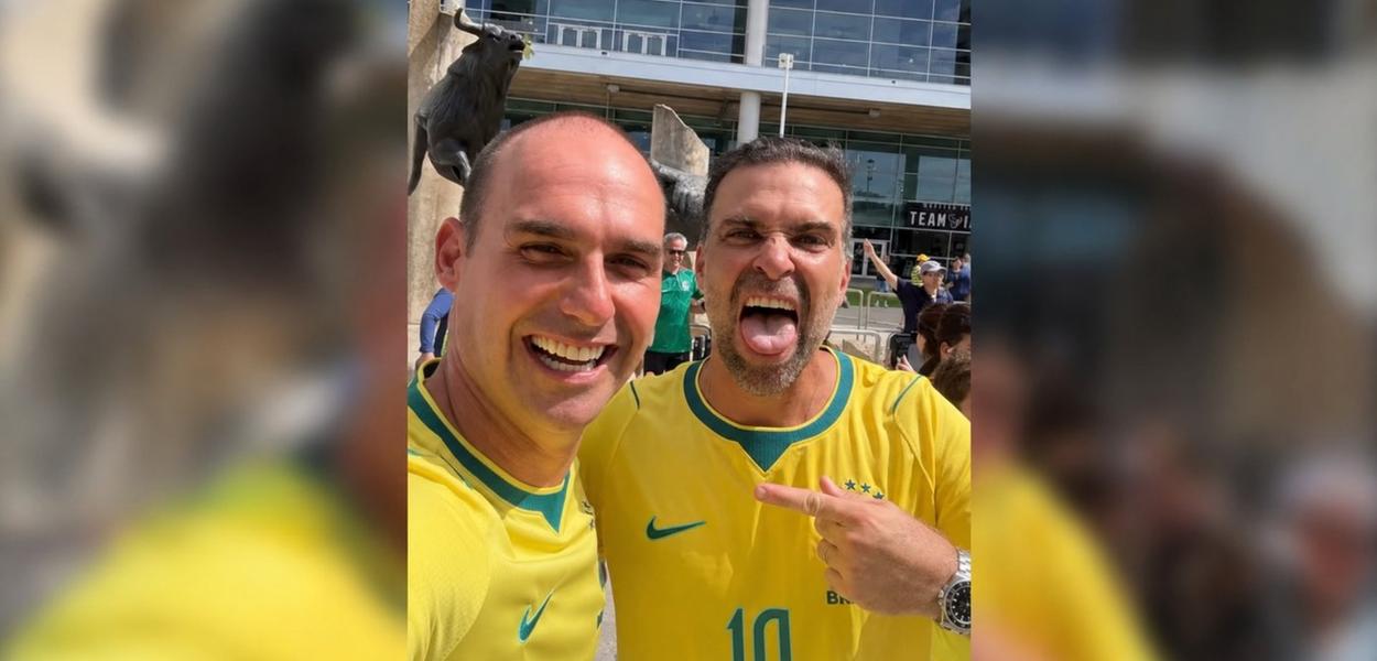 Condenado pelo STF, Eduardo Bolsonaro volta a acompanhar jogo do Brasil nos EUA