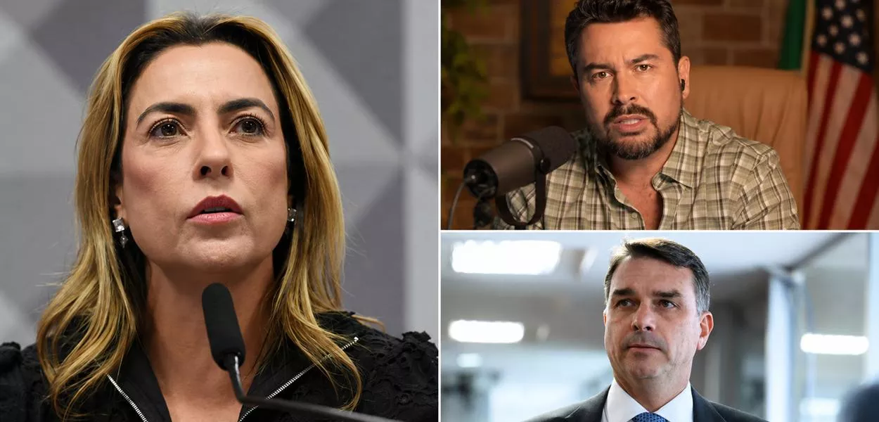 Soraya Thronicke, Paulo Figueiredo e Flávio Bolsonaro